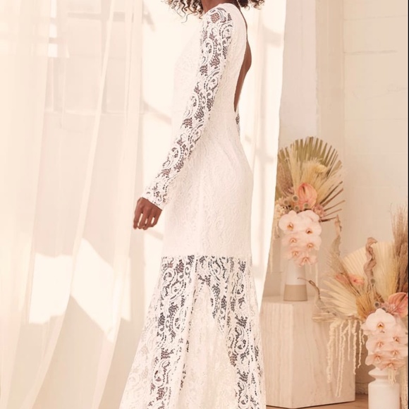 Way to Be Loved White Lace Long Sleeve Maxi Dress - Picture 3 of 4
